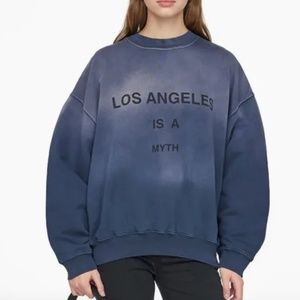Anine Bing  Los Angeles is a Myth  Jaci sweatshirt in Navy Wash size XS